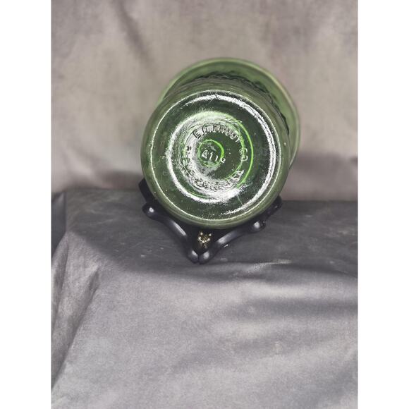 Vintage Green Glass Crinkle Vase - Picture 3 of 4